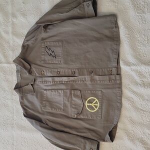 ⭐️Ascot + Hart Olive Green Utility Graphic Shirt Jacket